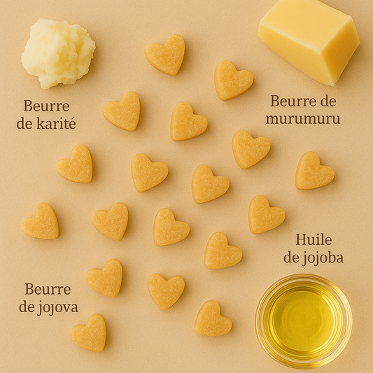 Minis coeurs de gommage 3 en 1 au Karité et Murumuru